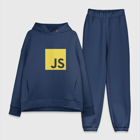 Женский костюм хлопок Oversize с принтом JS return true (black) ,  |  | javascript | js | программист