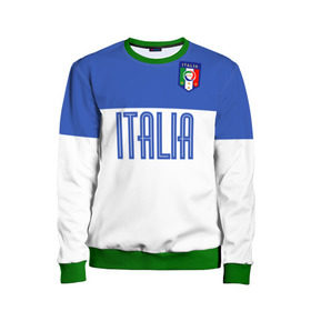 Детский свитшот 3D с принтом Сборная Италии по футболу , 100% полиэстер | свободная посадка, прямой крой, мягкая тканевая резинка на рукавах и понизу свитшота | европы | италия
