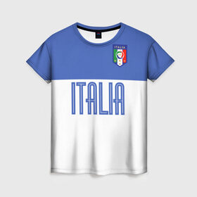 Женская футболка 3D с принтом Сборная Италии по футболу , 100% полиэфир ( синтетическое хлопкоподобное полотно) | прямой крой, круглый вырез горловины, длина до линии бедер | Тематика изображения на принте: европы | италия