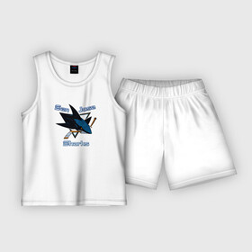 Детская пижама с шортами хлопок с принтом San Jose Sharks hockey ,  |  | nhl | san jose sharks | спорт | хоккей