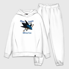 Мужской костюм хлопок OVERSIZE с принтом San Jose Sharks hockey ,  |  | Тематика изображения на принте: nhl | san jose sharks | спорт | хоккей