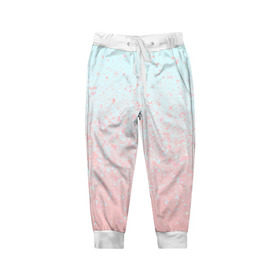 Детские брюки 3D с принтом Pink Blue Gradient , 100% полиэстер | манжеты по низу, эластичный пояс регулируется шнурком, по бокам два кармана без застежек, внутренняя часть кармана из мелкой сетки | Тематика изображения на принте: blu | gradient | pink | голубое | градиент | розовое
