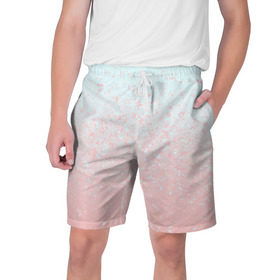 Мужские шорты 3D с принтом Pink Blue Gradient ,  полиэстер 100% | прямой крой, два кармана без застежек по бокам. Мягкая трикотажная резинка на поясе, внутри которой широкие завязки. Длина чуть выше колен | Тематика изображения на принте: blu | gradient | pink | голубое | градиент | розовое
