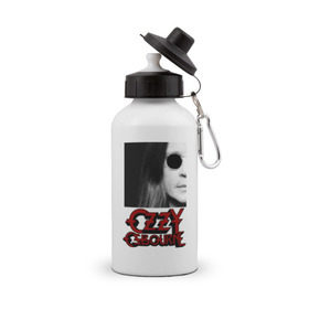 Бутылка спортивная с принтом Ozzy Osbourne: King of Metal , металл | емкость — 500 мл, в комплекте две пластиковые крышки и карабин для крепления | король металла | оззи осборн