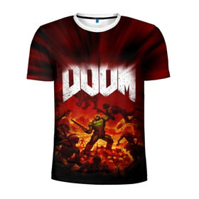 Мужская футболка 3D спортивная с принтом Doom 2016 , 100% полиэстер с улучшенными характеристиками | приталенный силуэт, круглая горловина, широкие плечи, сужается к линии бедра | 