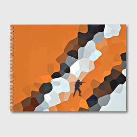 Альбом для рисования с принтом CS GO Asiimov camouflage , 100% бумага
 | матовая бумага, плотность 200 мг. | counter strike | камуфляж