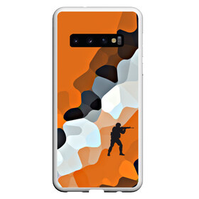 Чехол для Samsung Galaxy S10 с принтом CS GO Asiimov camouflage , Силикон | Область печати: задняя сторона чехла, без боковых панелей | Тематика изображения на принте: counter strike | камуфляж