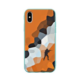 Чехол для Apple iPhone X силиконовый матовый с принтом CS GO Asiimov camouflage , Силикон | Печать на задней стороне чехла, без боковой панели | counter strike | камуфляж