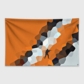 Флаг-баннер с принтом CS GO Asiimov camouflage , 100% полиэстер | размер 67 х 109 см, плотность ткани — 95 г/м2; по краям флага есть четыре люверса для крепления | counter strike | камуфляж