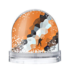 Снежный шар с принтом CS GO Asiimov camouflage , Пластик | Изображение внутри шара печатается на глянцевой фотобумаге с двух сторон | counter strike | камуфляж