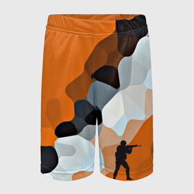 Детские спортивные шорты 3D с принтом CS GO Asiimov camouflage ,  100% полиэстер
 | пояс оформлен широкой мягкой резинкой, ткань тянется
 | Тематика изображения на принте: counter strike | камуфляж