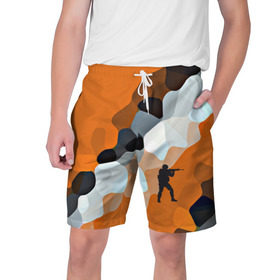 Мужские шорты 3D с принтом CS GO Asiimov camouflage ,  полиэстер 100% | прямой крой, два кармана без застежек по бокам. Мягкая трикотажная резинка на поясе, внутри которой широкие завязки. Длина чуть выше колен | counter strike | камуфляж