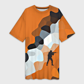 Платье-футболка 3D с принтом CS GO Asiimov camouflage ,  |  | counter strike | камуфляж