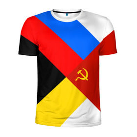 Мужская футболка 3D спортивная с принтом Вечная Россия , 100% полиэстер с улучшенными характеристиками | приталенный силуэт, круглая горловина, широкие плечи, сужается к линии бедра | Тематика изображения на принте: патриот | россия | русь | триколор | флаг | я русский