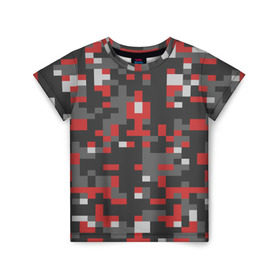 Детская футболка 3D с принтом Городской камуфляж 3 , 100% гипоаллергенный полиэфир | прямой крой, круглый вырез горловины, длина до линии бедер, чуть спущенное плечо, ткань немного тянется | Тематика изображения на принте: camo | pixel | urban | камо