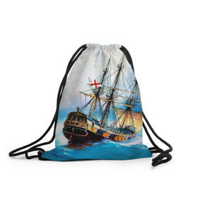Рюкзак-мешок 3D с принтом Корабль , 100% полиэстер | плотность ткани — 200 г/м2, размер — 35 х 45 см; лямки — толстые шнурки, застежка на шнуровке, без карманов и подкладки | вода | море | океан | парусник