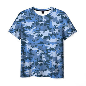 Мужская футболка 3D с принтом Камуфляж , 100% полиэфир | прямой крой, круглый вырез горловины, длина до линии бедер | Тематика изображения на принте: camo | авиация | ввс | камо | самолёты | синий