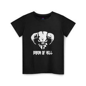Детская футболка хлопок с принтом Doom 4 Head Baron Of Hell , 100% хлопок | круглый вырез горловины, полуприлегающий силуэт, длина до линии бедер | demon | hell | дум