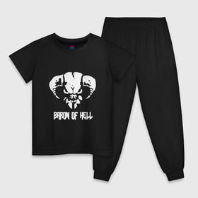 Детская пижама хлопок с принтом Doom 4 Head Baron Of Hell , 100% хлопок |  брюки и футболка прямого кроя, без карманов, на брюках мягкая резинка на поясе и по низу штанин
 | demon | hell | дум