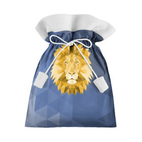 Подарочный 3D мешок с принтом Полигональный Лев , 100% полиэстер | Размер: 29*39 см | лев | полигоны