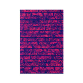 Обложка для паспорта матовая кожа с принтом Bricks , натуральная матовая кожа | размер 19,3 х 13,7 см; прозрачные пластиковые крепления | Тематика изображения на принте: кирпич | лиловый | стена