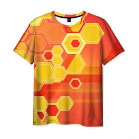 Мужская футболка 3D с принтом Соты , 100% полиэфир | прямой крой, круглый вырез горловины, длина до линии бедер | abstraction | art | background | bright | color | honeycomb | light | pattern | абстракция | искусство | рисунок | свет | соты | фон | цвет | яркий