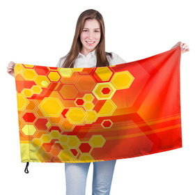 Флаг 3D с принтом Соты , 100% полиэстер | плотность ткани — 95 г/м2, размер — 67 х 109 см. Принт наносится с одной стороны | abstraction | art | background | bright | color | honeycomb | light | pattern | абстракция | искусство | рисунок | свет | соты | фон | цвет | яркий
