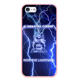 Чехол для iPhone 5/5S матовый с принтом Metallica - Ride the Lightning , Силикон | Область печати: задняя сторона чехла, без боковых панелей | album | metal | metallica | ride the lightning | rock | альбом | метал | металлика | молния | рок