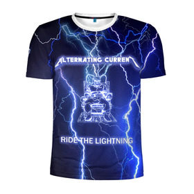 Мужская футболка 3D спортивная с принтом Metallica - Ride the Lightning , 100% полиэстер с улучшенными характеристиками | приталенный силуэт, круглая горловина, широкие плечи, сужается к линии бедра | album | metal | metallica | ride the lightning | rock | альбом | метал | металлика | молния | рок