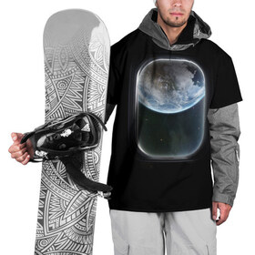 Накидка на куртку 3D с принтом Земля в иллюминаторе , 100% полиэстер |  | Тематика изображения на принте: земля | космический корабль | космос | планета