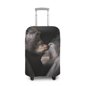 Чехол для чемодана 3D с принтом Шимпанзе , 86% полиэфир, 14% спандекс | двустороннее нанесение принта, прорези для ручек и колес | chimps | family | feelings | kiss | monkeys | primates | любовь | обезьяны | поцелуй | приматы | семья | чувства | шимпанзе