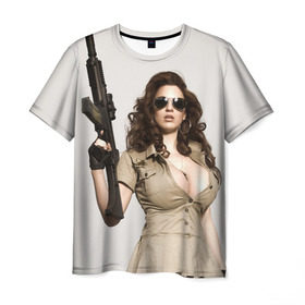 Мужская футболка 3D с принтом Шериф , 100% полиэфир | прямой крой, круглый вырез горловины, длина до линии бедер | sheriff | девушка