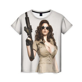 Женская футболка 3D с принтом Шериф , 100% полиэфир ( синтетическое хлопкоподобное полотно) | прямой крой, круглый вырез горловины, длина до линии бедер | sheriff | девушка
