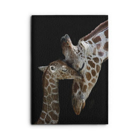Обложка для автодокументов с принтом Жирафы , натуральная кожа |  размер 19,9*13 см; внутри 4 больших “конверта” для документов и один маленький отдел — туда идеально встанут права | africa | animals | baby | child | family | giraffes | head | mother | африка | головы | животные | жирафы | любовь | малыш | мама | ребенок | семья