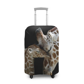 Чехол для чемодана 3D с принтом Жирафы , 86% полиэфир, 14% спандекс | двустороннее нанесение принта, прорези для ручек и колес | africa | animals | baby | child | family | giraffes | head | mother | африка | головы | животные | жирафы | любовь | малыш | мама | ребенок | семья