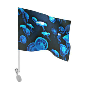 Флаг для автомобиля с принтом Meduse , 100% полиэстер | Размер: 30*21 см | вода | медузы | море | морские | океан