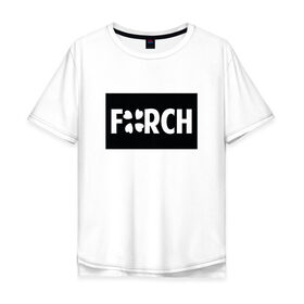Мужская футболка хлопок Oversize с принтом с чёрным лого Forch - №1 , 100% хлопок | свободный крой, круглый ворот, “спинка” длиннее передней части | 4ch | brand | forch | logo | форч | форчан