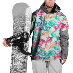 Накидка на куртку 3D с принтом Рыбный арт , 100% полиэстер |  | море | рыбы