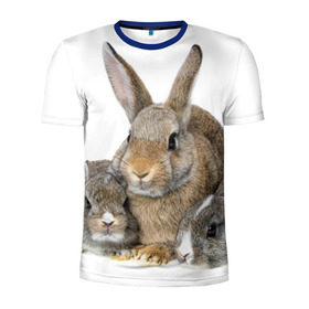 Мужская футболка 3D спортивная с принтом Кролики , 100% полиэстер с улучшенными характеристиками | приталенный силуэт, круглая горловина, широкие плечи, сужается к линии бедра | animals | bunnies | cute | eared | family | fluffy | kids | mom | rabbits | животные | зайцы | кролики | малыши | мама | милые | пушистые | семья | ушастые