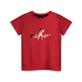 Детская футболка хлопок с принтом cs go asiimov style , 100% хлопок | круглый вырез горловины, полуприлегающий силуэт, длина до линии бедер | counter | strike | азимов | го | контр | кс | страйк