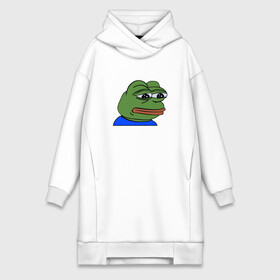 Платье-худи хлопок с принтом sad frog ,  |  | pepe | грустная | мемы | пепе