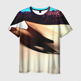 Мужская футболка 3D с принтом Сахара , 100% полиэфир | прямой крой, круглый вырез горловины, длина до линии бедер | жара | песок | пустыня | сахара