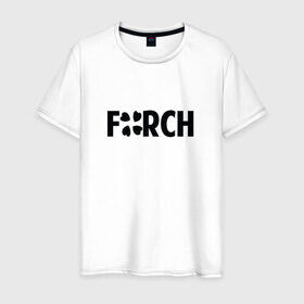 Мужская футболка хлопок с принтом с чёрным лого Forch - №3 , 100% хлопок | прямой крой, круглый вырез горловины, длина до линии бедер, слегка спущенное плечо. | Тематика изображения на принте: 