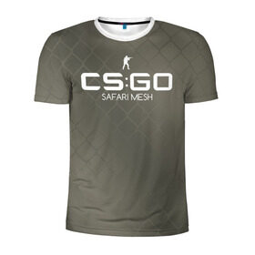 Мужская футболка 3D спортивная с принтом cs:go - Safari Mesh Style (Афр , 100% полиэстер с улучшенными характеристиками | приталенный силуэт, круглая горловина, широкие плечи, сужается к линии бедра | cs | csgo | go | mesh | safari | кс | линия | цвет