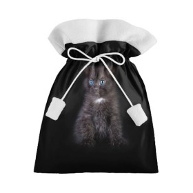 Подарочный 3D мешок с принтом Чёрный котёнок , 100% полиэстер | Размер: 29*39 см | Тематика изображения на принте: киска | кот | кошка