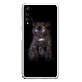 Чехол для Honor 20 с принтом Чёрный котёнок , Силикон | Область печати: задняя сторона чехла, без боковых панелей | киска | кот | кошка