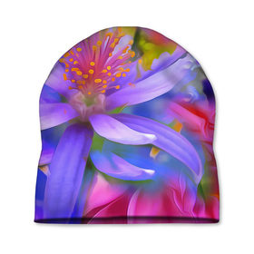 Шапка 3D с принтом Цветок , 100% полиэстер | универсальный размер, печать по всей поверхности изделия | лепестки | прикольные картинки | цветочки | цветы