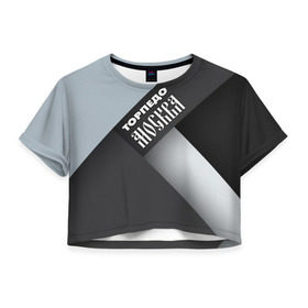 Женская футболка 3D укороченная с принтом Торпедо Москва , 100% полиэстер | круглая горловина, длина футболки до линии талии, рукава с отворотами | премьер лига | рфпл | торпедо | футбол | чемпион