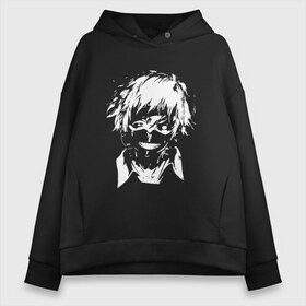 Женское худи Oversize хлопок с принтом Ghoul , френч-терри — 70% хлопок, 30% полиэстер. Мягкий теплый начес внутри —100% хлопок | боковые карманы, эластичные манжеты и нижняя кромка, капюшон на магнитной кнопке | anime | ghoul | tokyo | tokyo ghoul | гуль