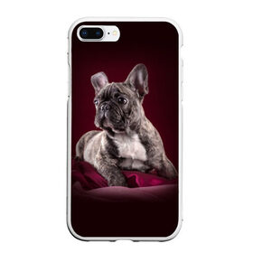 Чехол для iPhone 7Plus/8 Plus матовый с принтом Бульдог , Силикон | Область печати: задняя сторона чехла, без боковых панелей | бульдог | кутёнок | прикольные картинки | собака | щенок